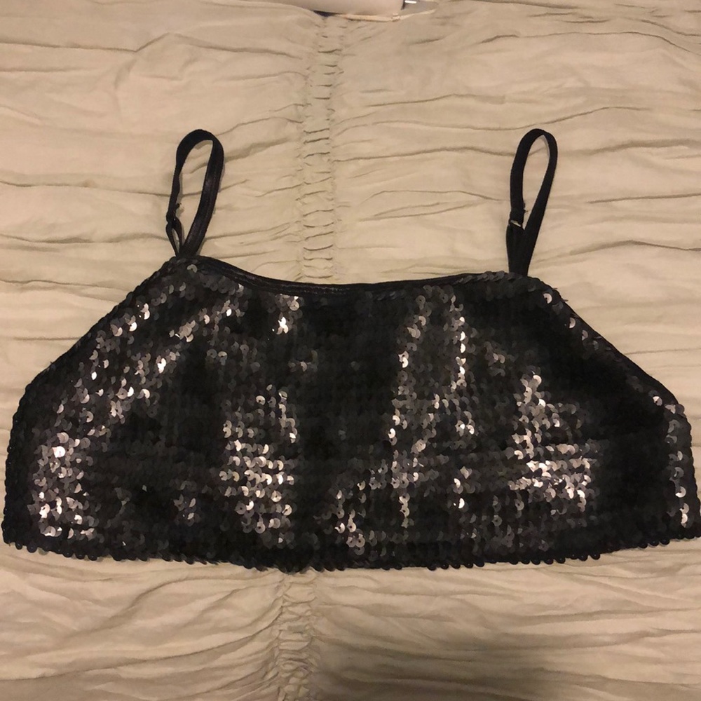 Black sequin bra top